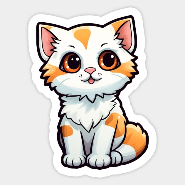 Cute happy orange and white kitty. Sticker by MrDrajan